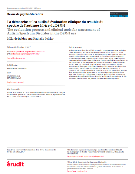 Outils dévaluation TSAscreenshot